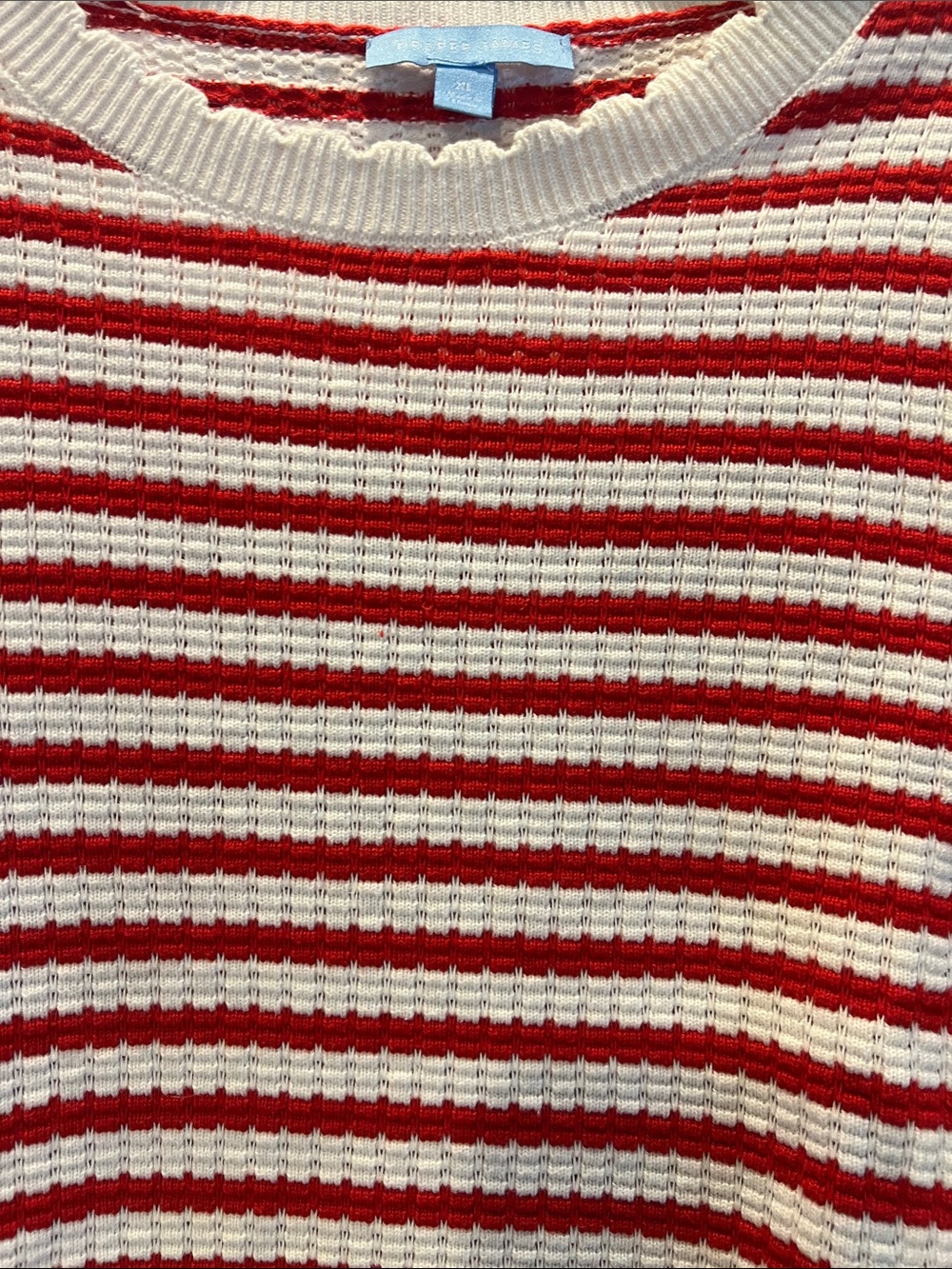 Draper James Red and White Striped Short-Sleeve Sweater - Picture 6 of 7
